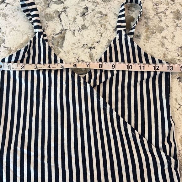 J Crew Striped faux wrap side tie halter tank top XS blue/white nautical - Picture 7 of 7